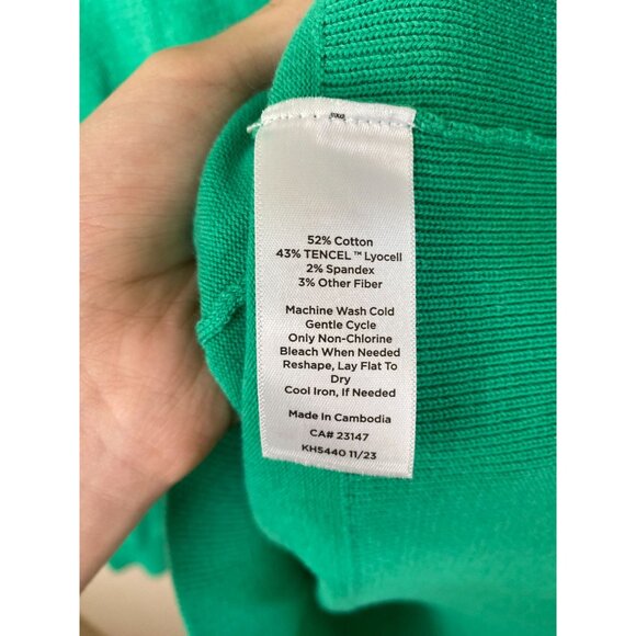 Talbots‎ Womens Button-Front Knit Cardigan XS Green Cotton Blend Sweater NEW - Picture 6 of 7